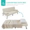 Best Choice Products Modern Linen Convertible Futon Sofa Bed w/ Removable Armrests, Metal Legs, Cupholders